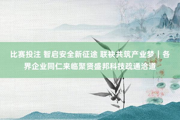 比赛投注 智启安全新征途 联袂共筑产业梦｜各界企业同仁来临聚贤盛邦科技疏通洽道