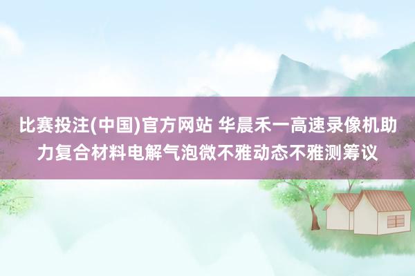 比赛投注(中国)官方网站 华晨禾一高速录像机助力复合材料电解气泡微不雅动态不雅测筹议