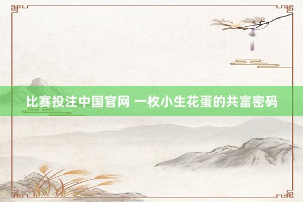 比赛投注中国官网 一枚小生花蛋的共富密码