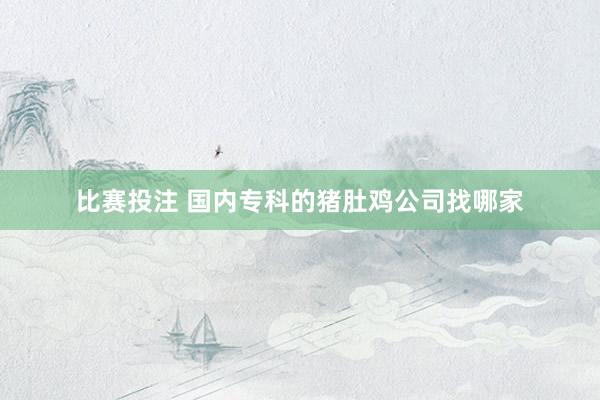 比赛投注 国内专科的猪肚鸡公司找哪家